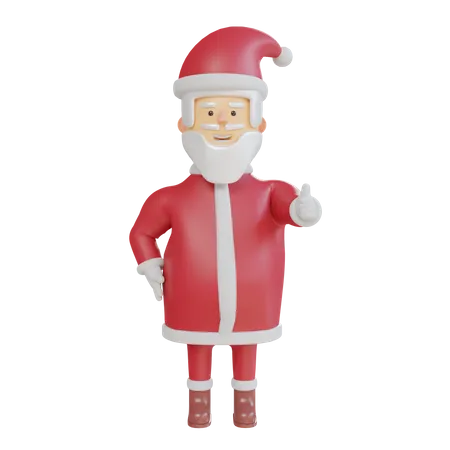 Papai Noel mostrando gesto de ok com a mão  3D Illustration