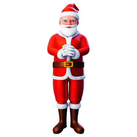 Papai Noel mostrando gesto de oração com a mão  3D Icon