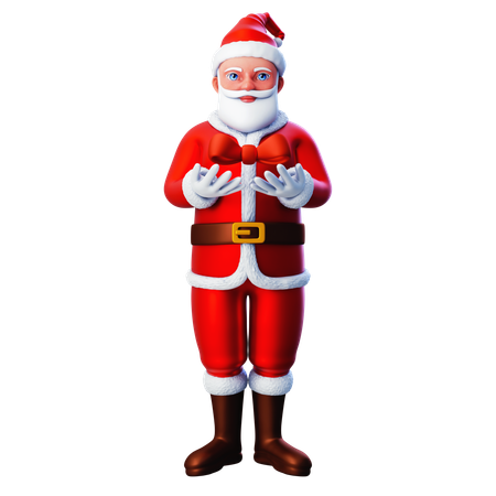 Papai Noel mostrando laço de fita  3D Icon