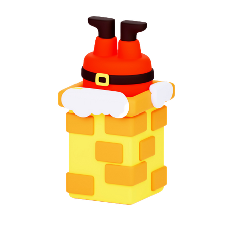 Papai Noel na chaminé  3D Icon