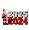 Papai Noel repintando números de 2024 para 2025