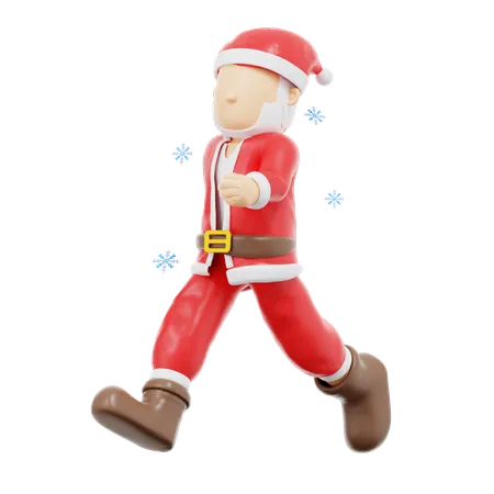 Pose de corrida do Papai Noel  3D Illustration