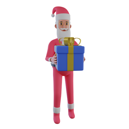 Papai Noel segurando presente  3D Icon