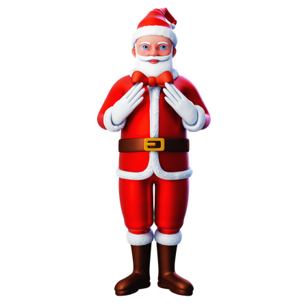 Papai Noel usando fita de laço  3D Illustration