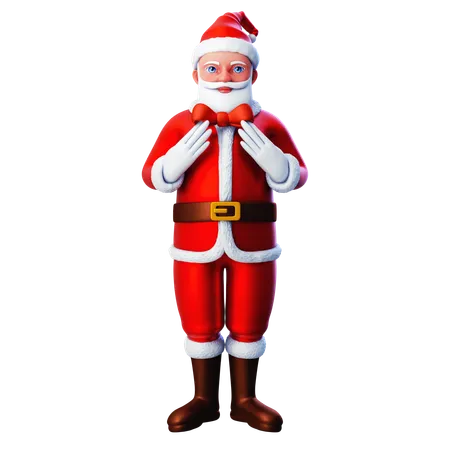 Papai Noel usando fita de laço  3D Illustration