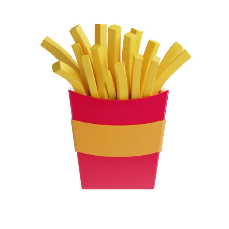 Papas fritas  3D Illustration