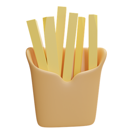 Papas fritas  3D Illustration