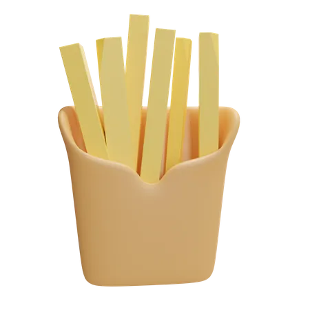 Papas fritas  3D Illustration