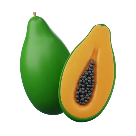 Papaya, 3D-Symbol  3D Icon