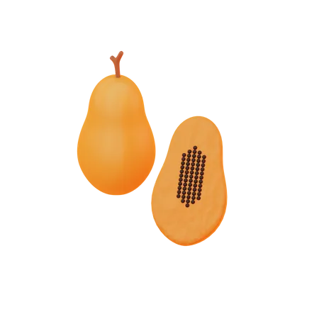 Papaya  3D Illustration