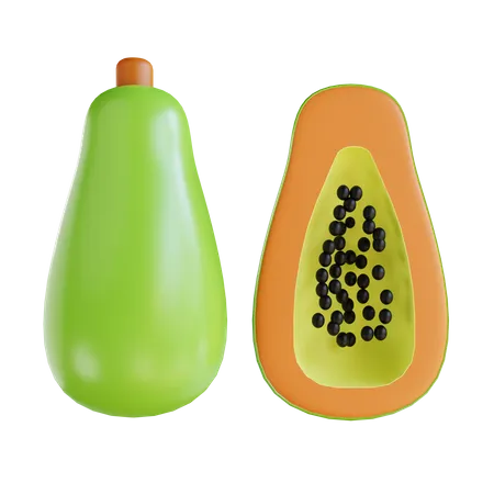 3 D Illustration Papaya 3D Icon