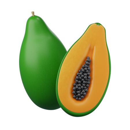 Icono 3D de papaya  3D Icon