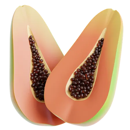Papaya Sliced  3D Icon