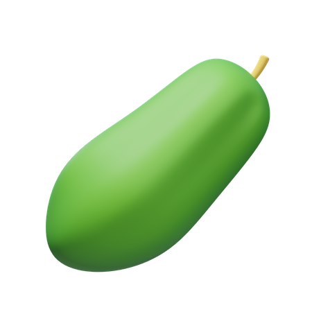 Papaya verde  3D Illustration