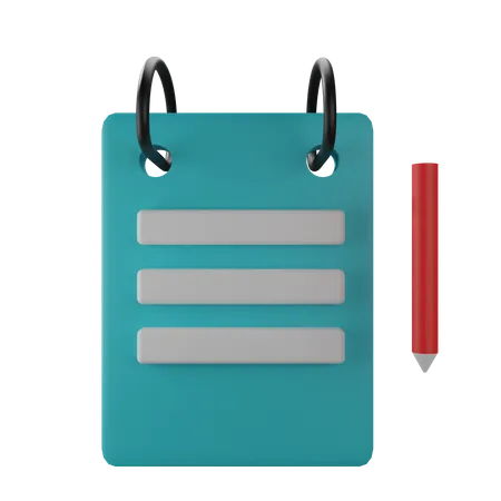Papéis, nota e caneta  3D Icon