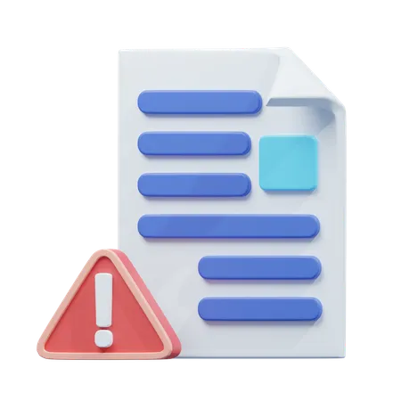 Papel de alerta de dados  3D Icon