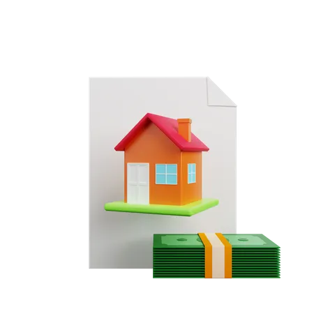 Papel de préstamo hipotecario  3D Illustration
