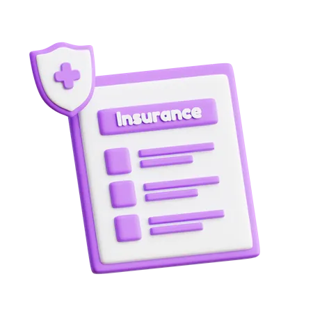 Documento de seguro  3D Icon