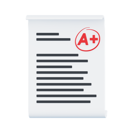 Papel do exame  3D Icon