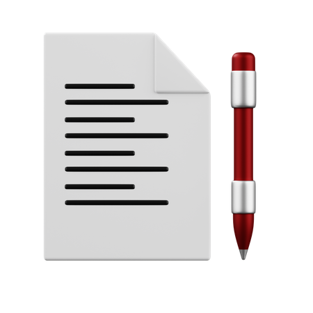 Papel e caneta  3D Icon