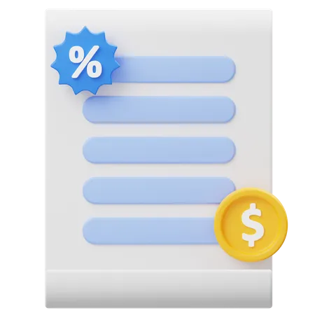 Papel fiscal  3D Icon