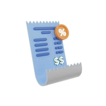 Papel fiscal  3D Icon