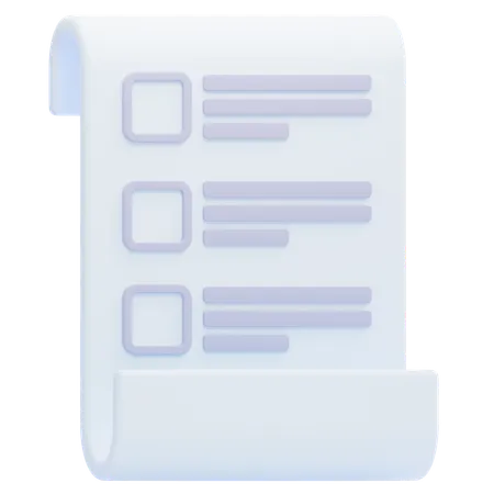 Papel de lista de tareas pendientes  3D Icon