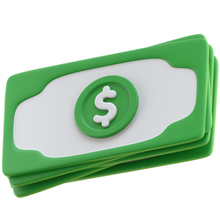 Papel-moeda com símbolo de dólar  3D Icon