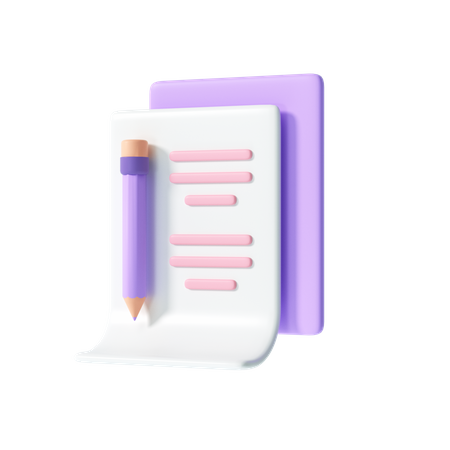 Papel para escrever  3D Icon