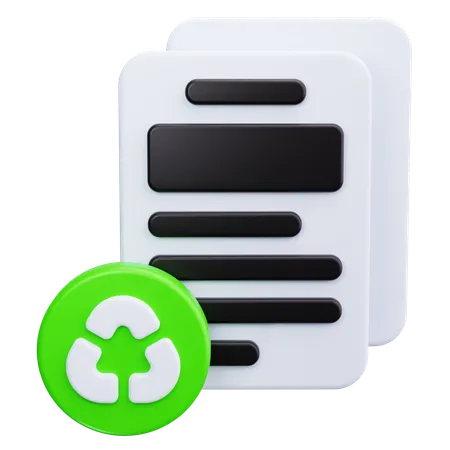 Reciclagem de papel  3D Icon