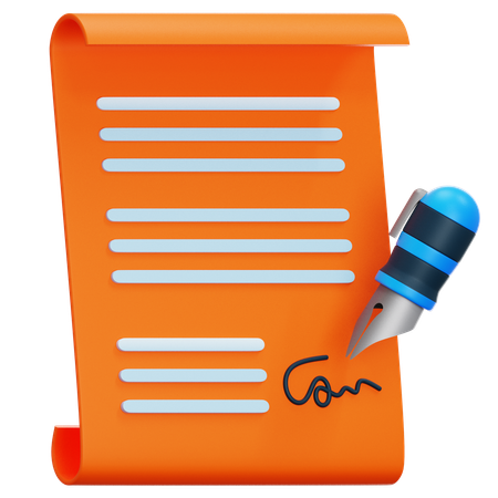 Papelada do contrato  3D Icon