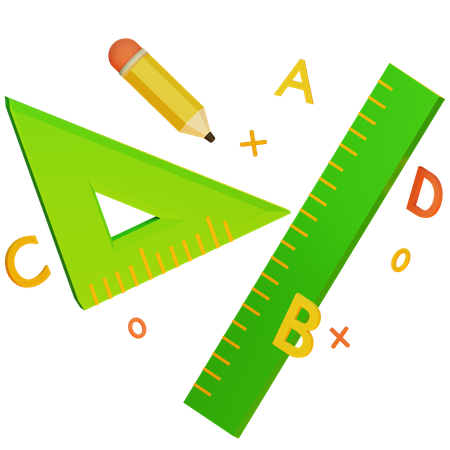 Papelaria escolar  3D Illustration