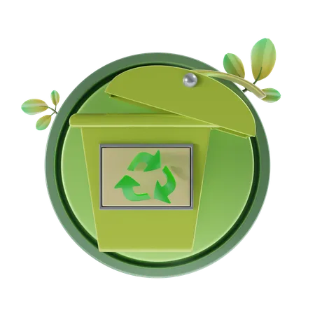 Papelera de reciclaje  3D Icon