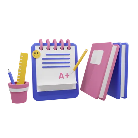 Papelería Escolar  3D Icon