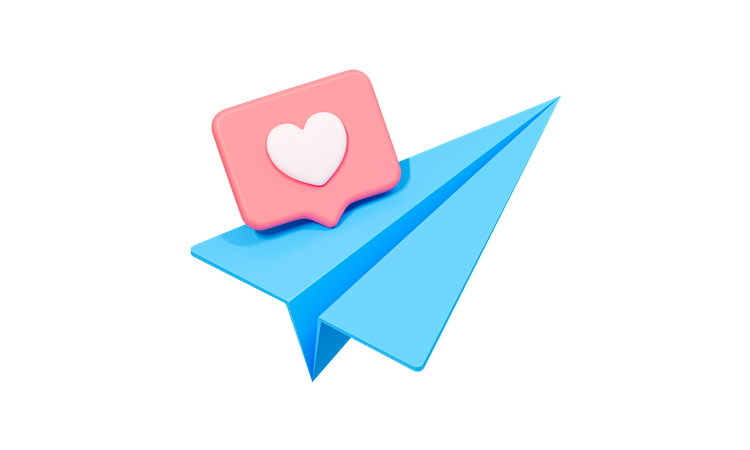 Paper Airplane  3D Icon