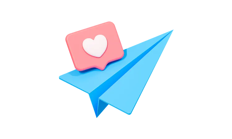 Paper Airplane  3D Icon