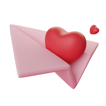 Paper Airplane Carrying Hearts  3D Icon