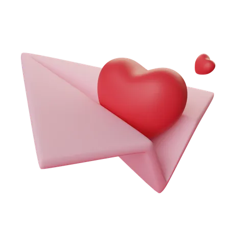 Paper Airplane Carrying Hearts  3D Icon