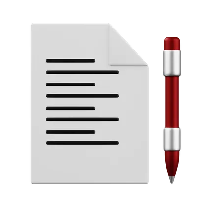 Paper and Pen  3D Icon