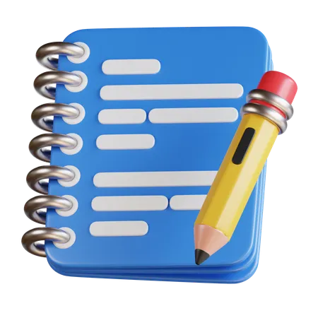 Paper And Pencil  3D Icon