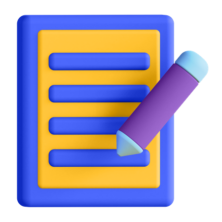Paper And Pencil  3D Icon
