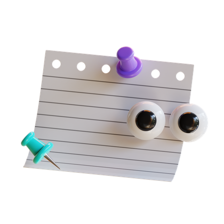 Paper And Pin  3D Icon