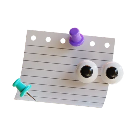 Paper And Pin  3D Icon