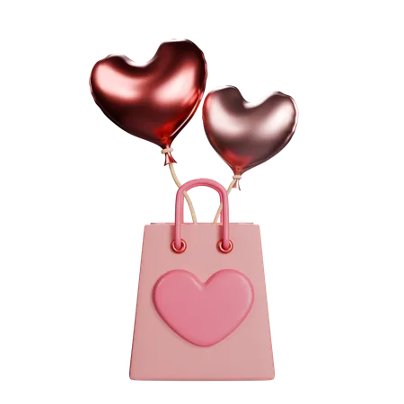 A Shopping Bag With A Balloon High Resolution 3000 X 3000 Blend File PNG Transparent 3D Icon
