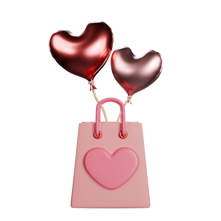Paper Bag Balloon  3D Icon