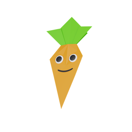 Paper Carrot  3D Icon