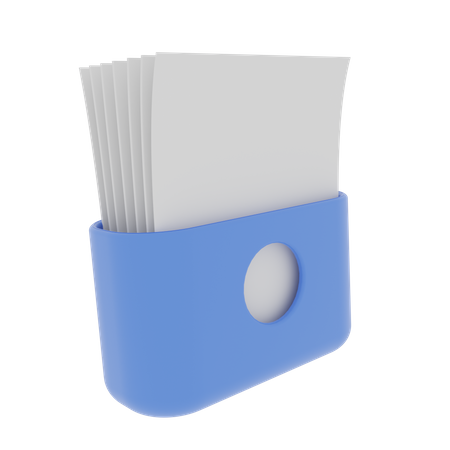 Paper Files Folder  3D Illustration