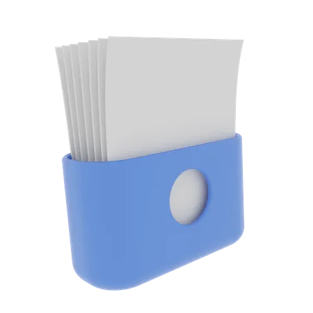 Paper Files Folder 3D Illustration