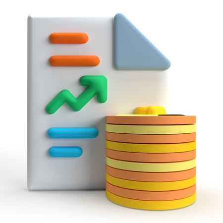 Paper financial report  3D Icon