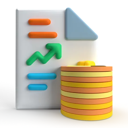 Paper financial report  3D Icon